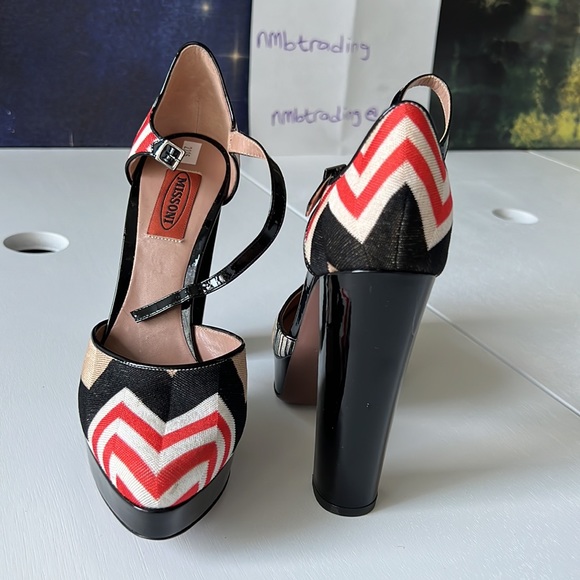 Missoni made in Italy high heeled size 7M(37) ankle a wrap Mary Jane shoes - Picture 8 of 16